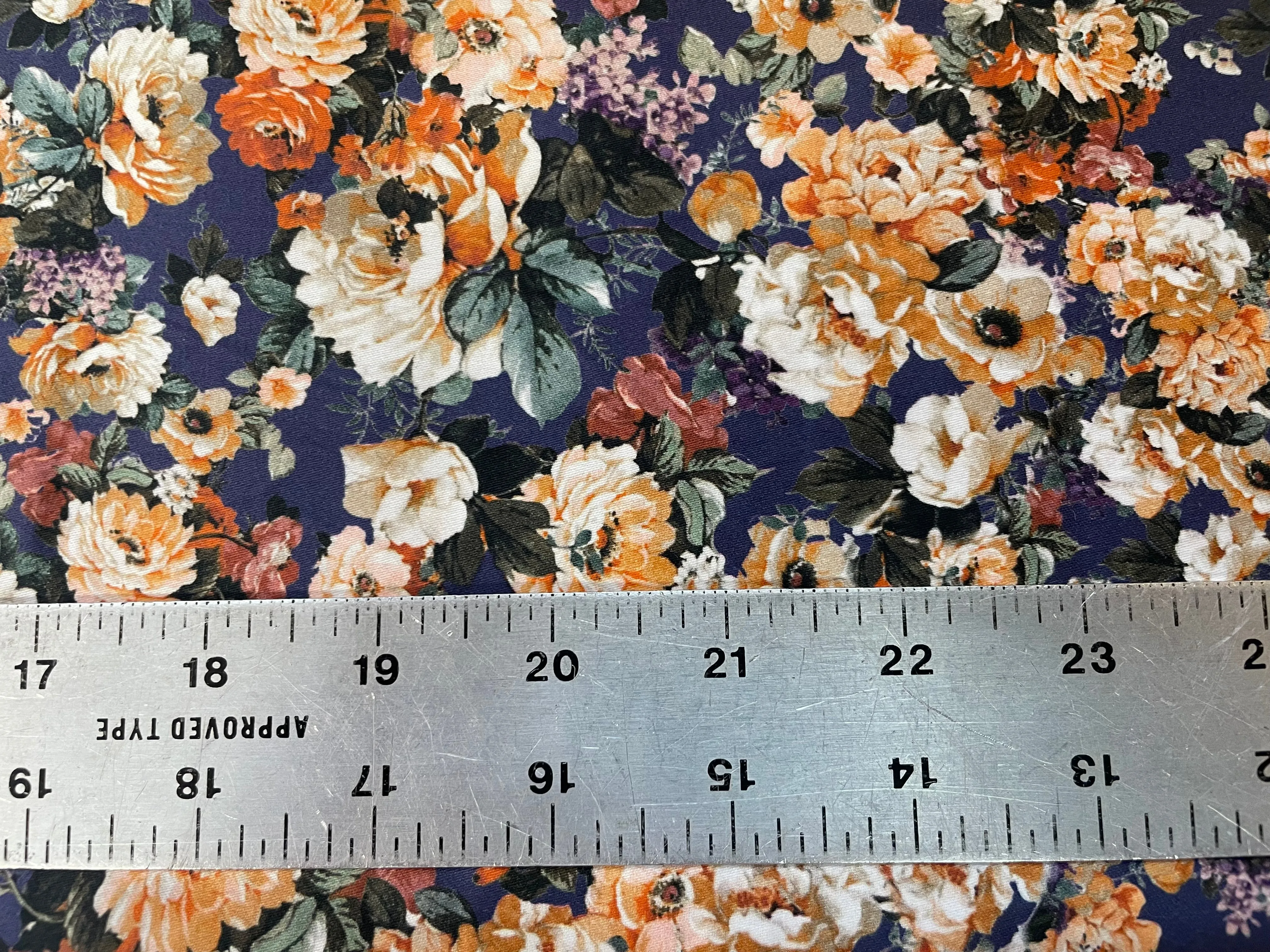 Floral Digital Print Cotton Calico Satin Finish - Multicolor