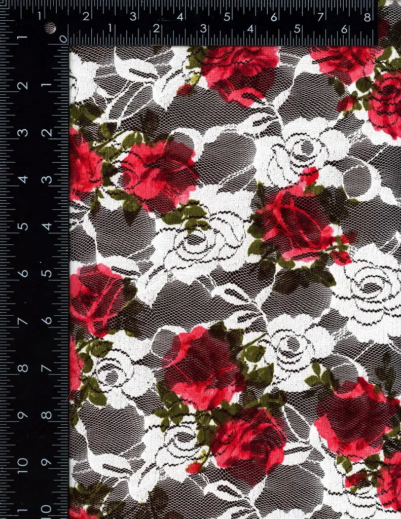FLORAL PRINTED ON LACE / NFF240215-092