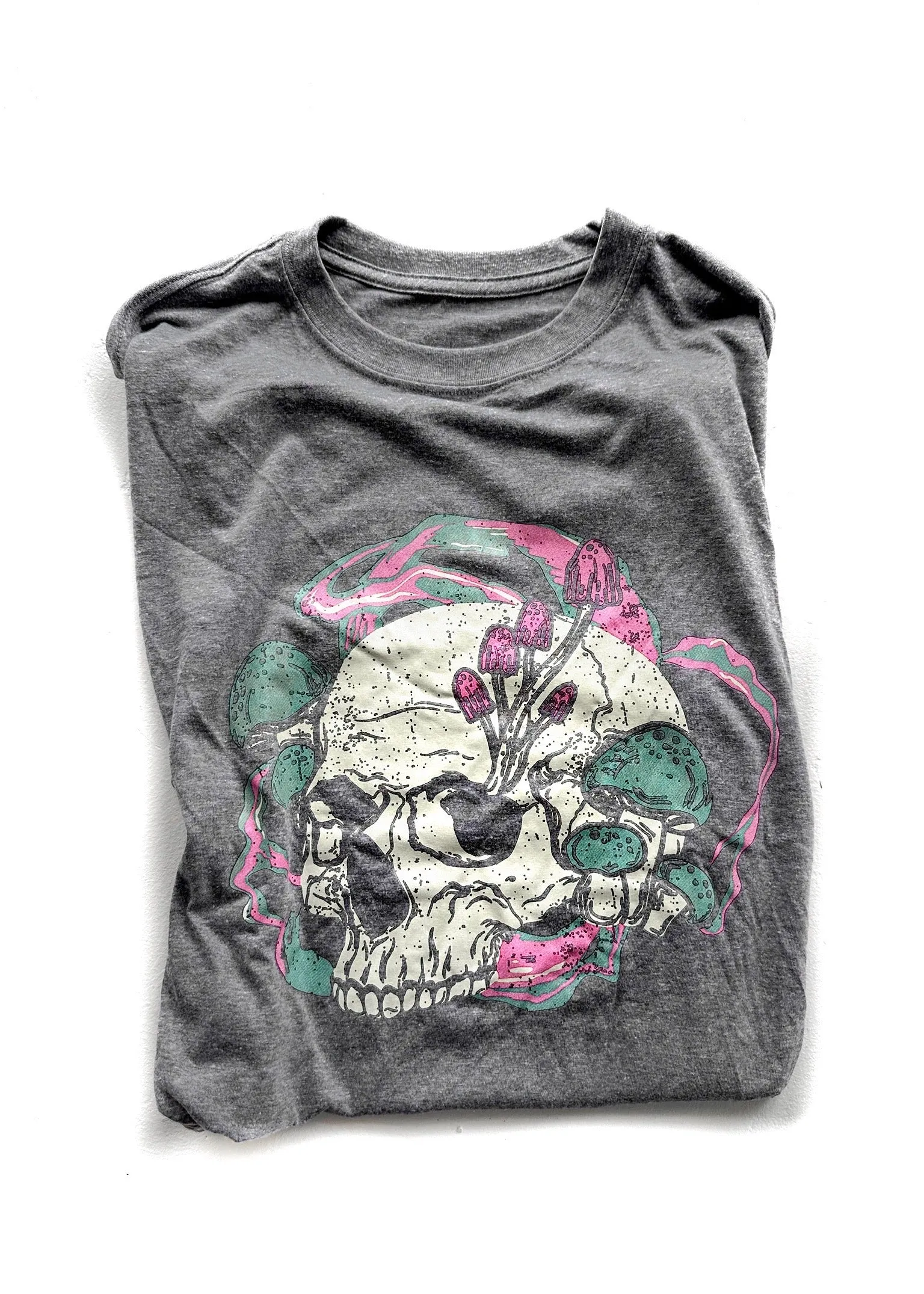 FLORAL SKULL SIDE SLIT TEE