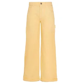 Gele wafel katoenen jurk broek