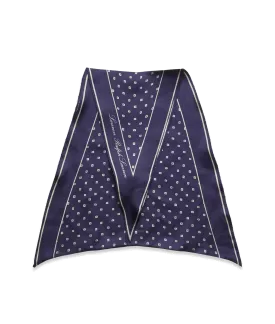 Geo-Print Silk Twill Diamond Scarf - Navy