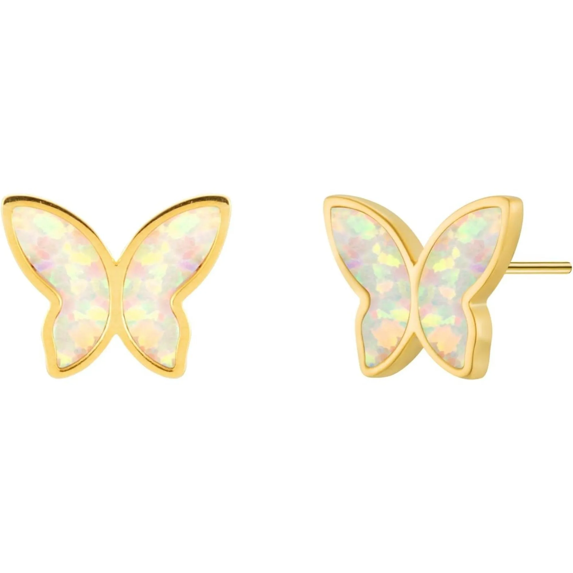Gold Opal Butterfly Studs