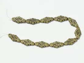 Golden Designer Plastic Beads - 30x15 mm