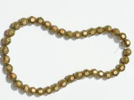 Golden Faceted Circular Plastic Beads - 10 mm