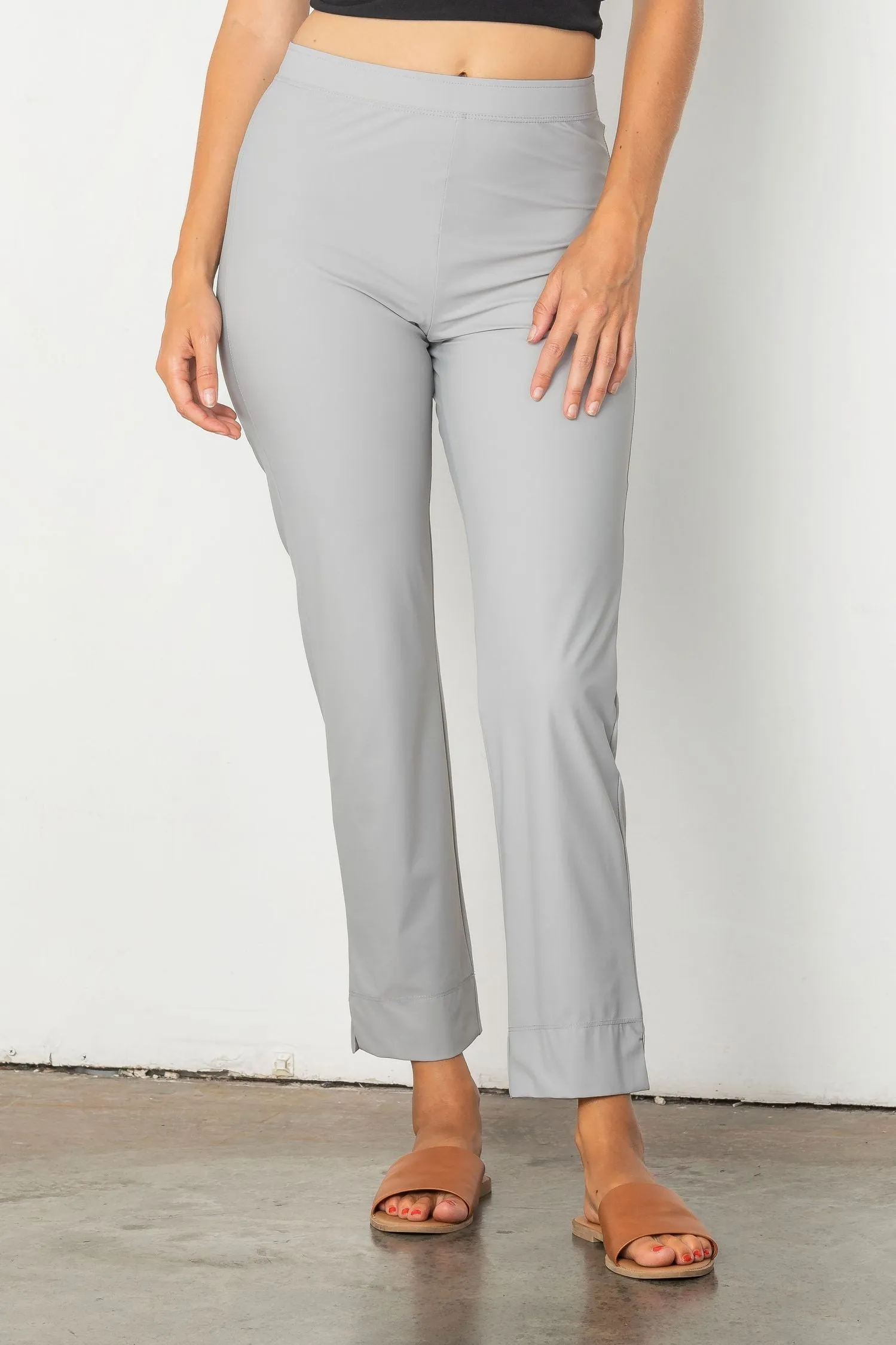 Gray Ankle Slim Pants