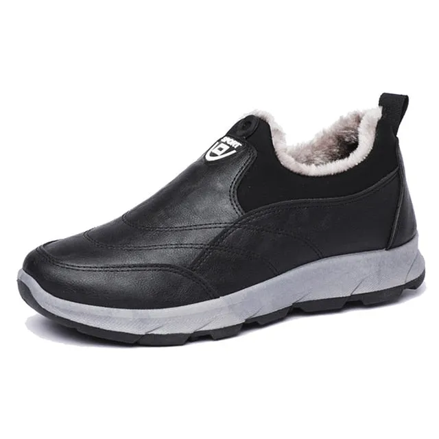 Groovywish Orthopedic Snow Boots For Men Plush Slip-on Winter Shoes