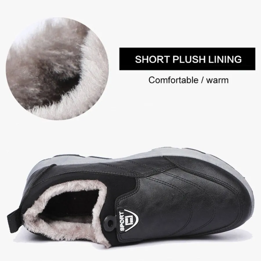 Groovywish Orthopedic Snow Boots For Men Plush Slip-on Winter Shoes