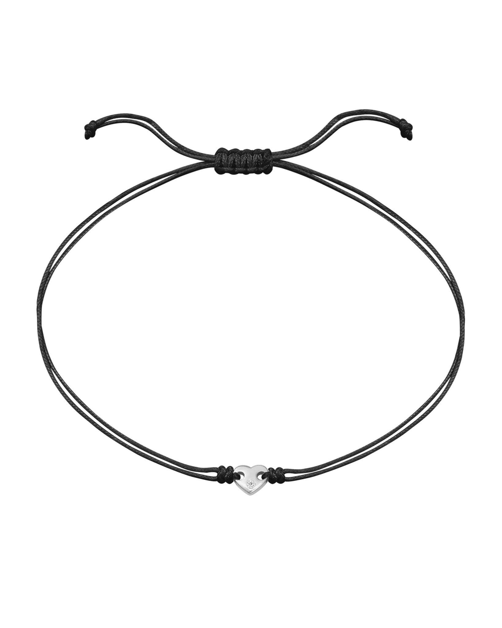 Heart of Gold String of Love Bracelet - 14K White Gold