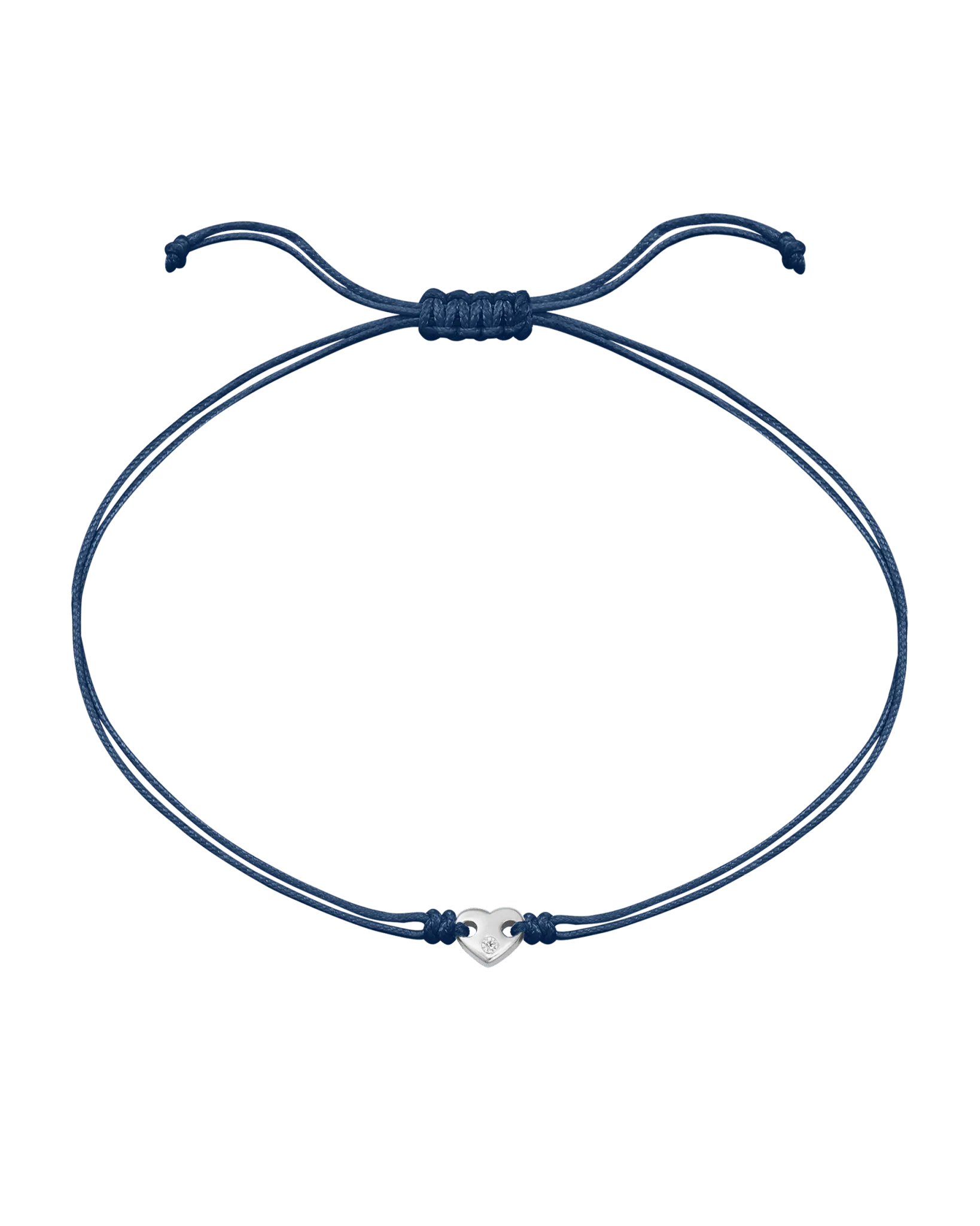 Heart of Gold String of Love Bracelet - 14K White Gold