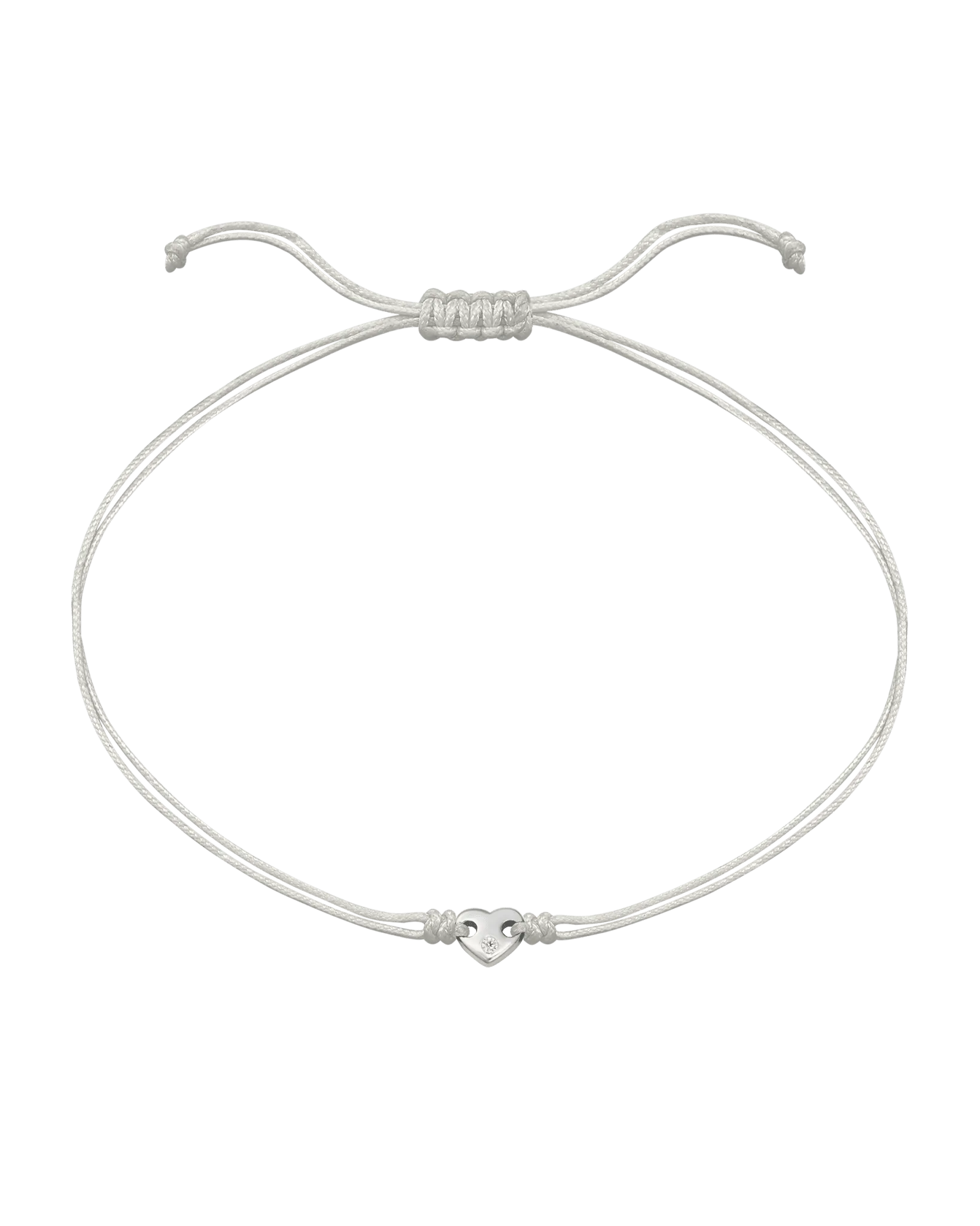 Heart of Gold String of Love Bracelet - 14K White Gold