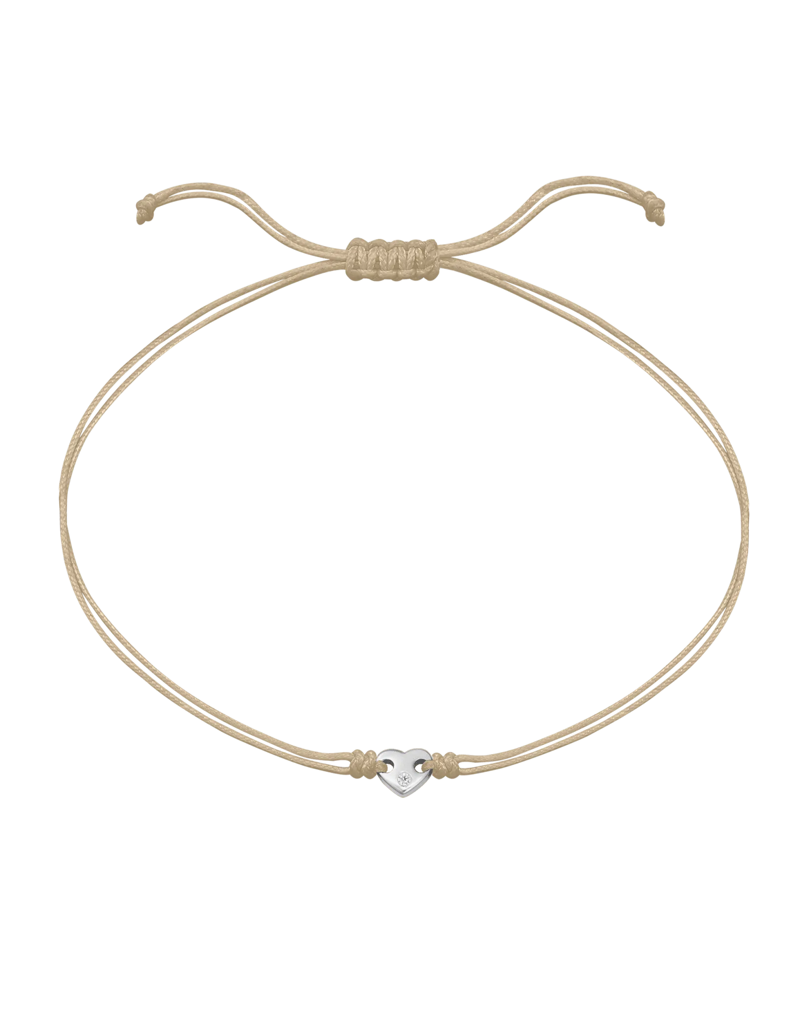 Heart of Gold String of Love Bracelet - 14K White Gold