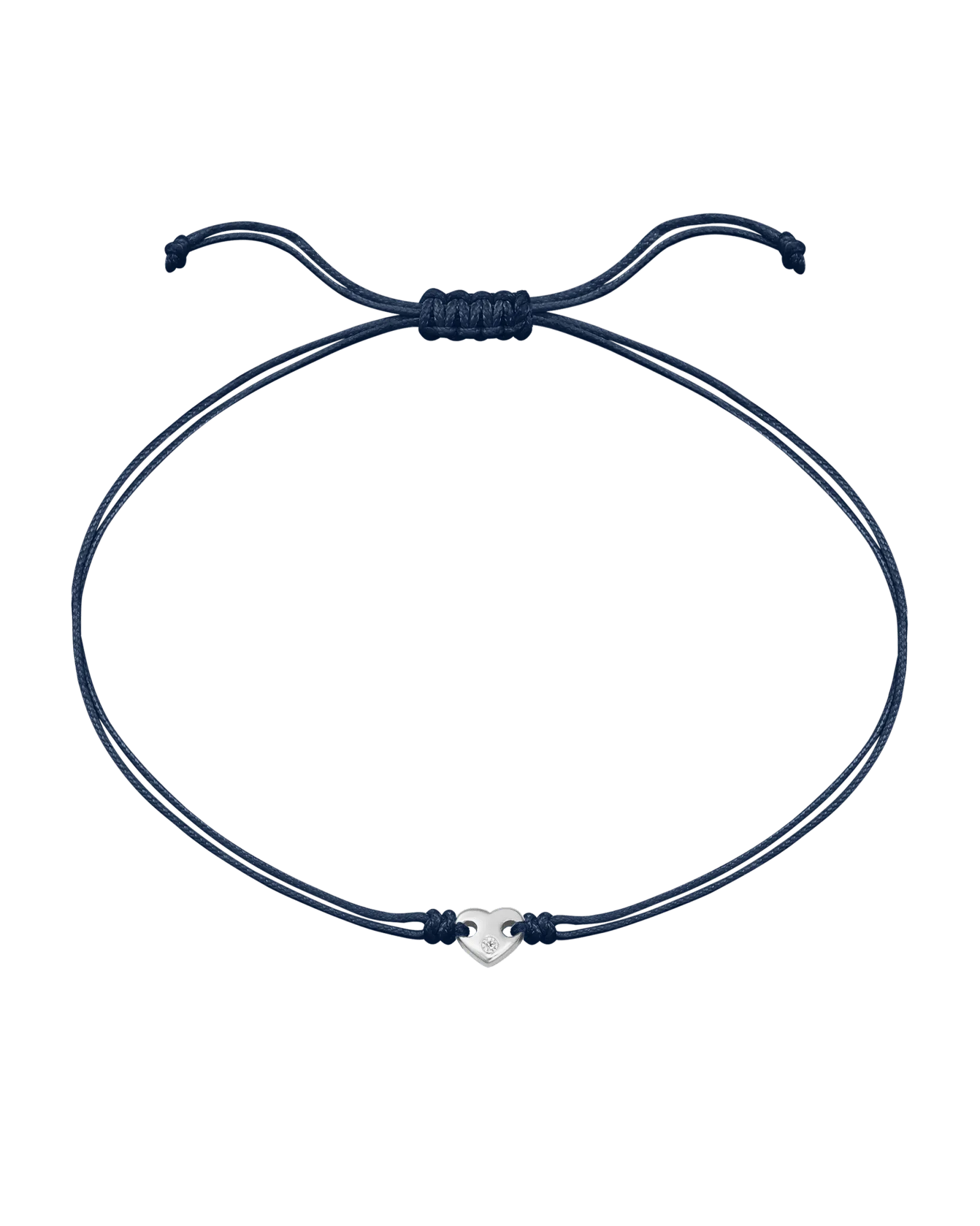 Heart of Gold String of Love Bracelet - 14K White Gold