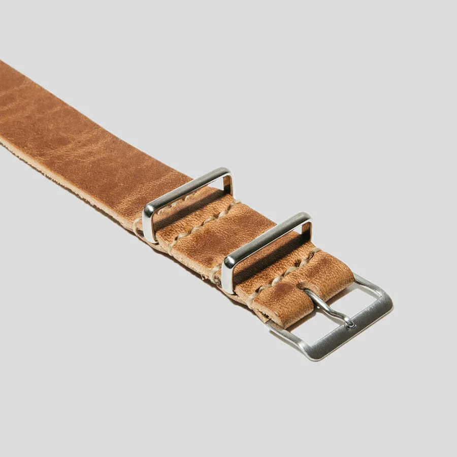 Horween Horsehide Leather Single-Pass Watch Strap 20mm (Honey Blonde)