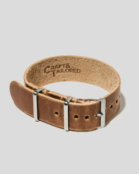 Horween Horsehide Leather Single-Pass Watch Strap 20mm (Honey Blonde)