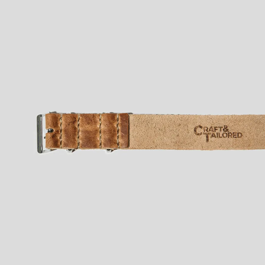 Horween Horsehide Leather Single-Pass Watch Strap 20mm (Honey Blonde)