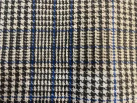 Italian Double Face Melton Wool - Houndstooth Plaid & Heathered Light Gray