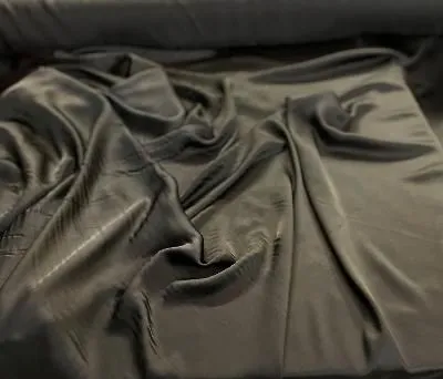 Italian Satin Viscose- Jet Black ( Matte Finish)