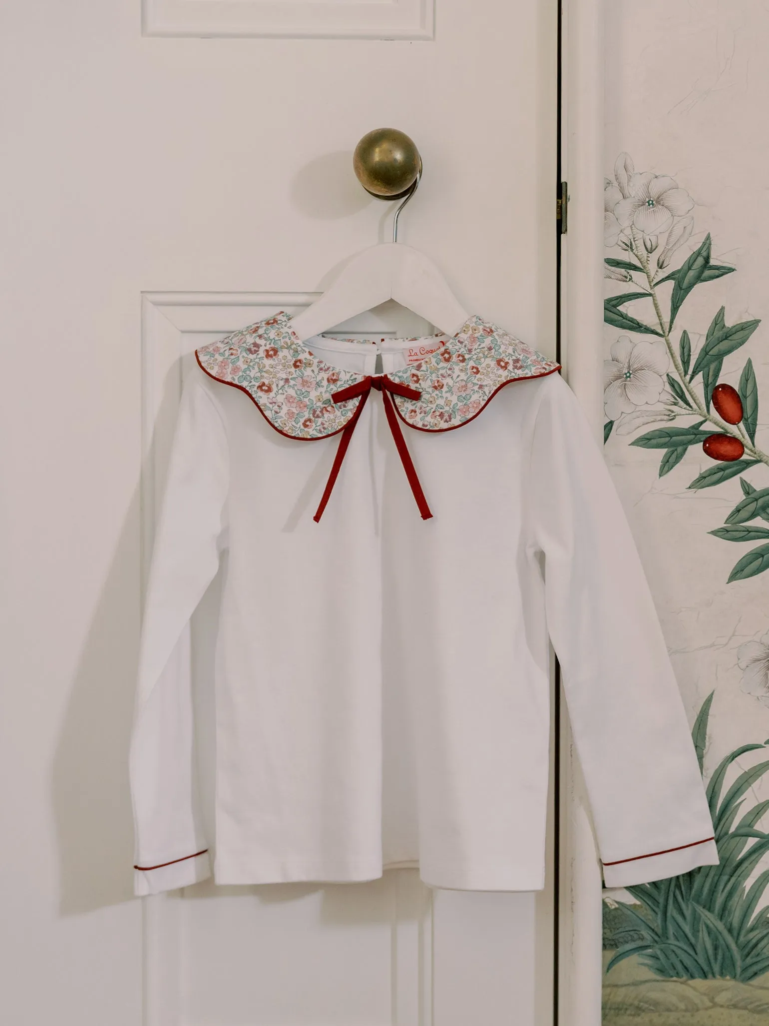 Ivory Floral Iziar Long Sleeve Girl Top