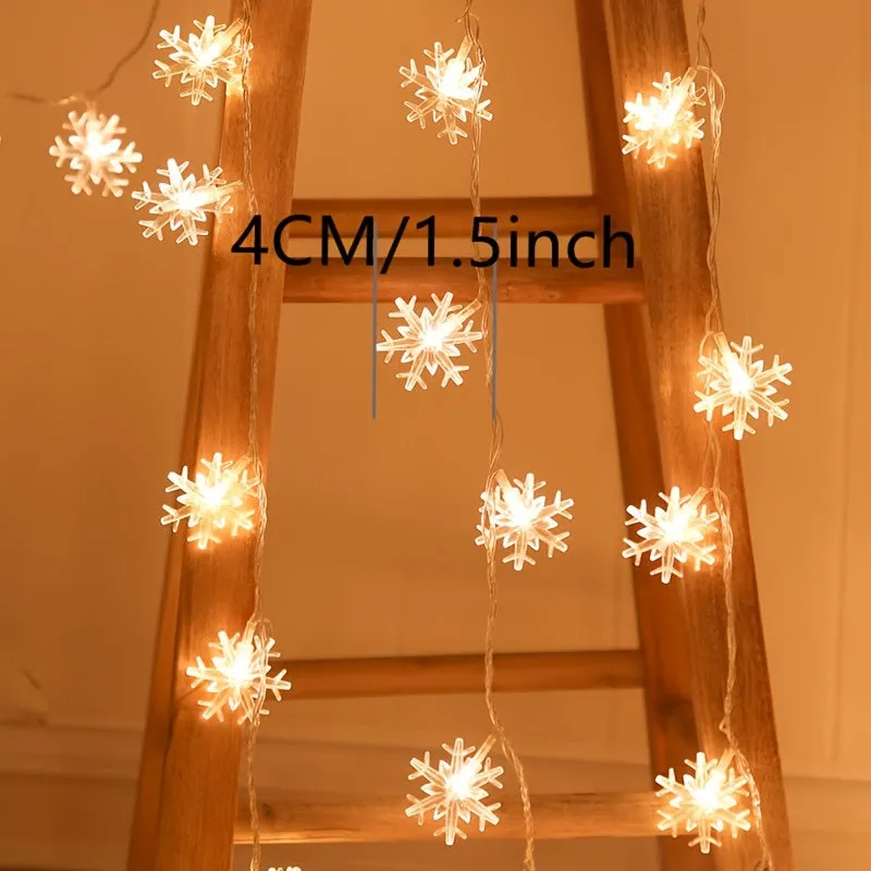 kkboxly 1pc Snowflake String Light, Can Be Extended, For Indoor And Holiday Wedding Parties, Christmas Trees, New Year's, And Decorationsecorations 10/20/40leds
