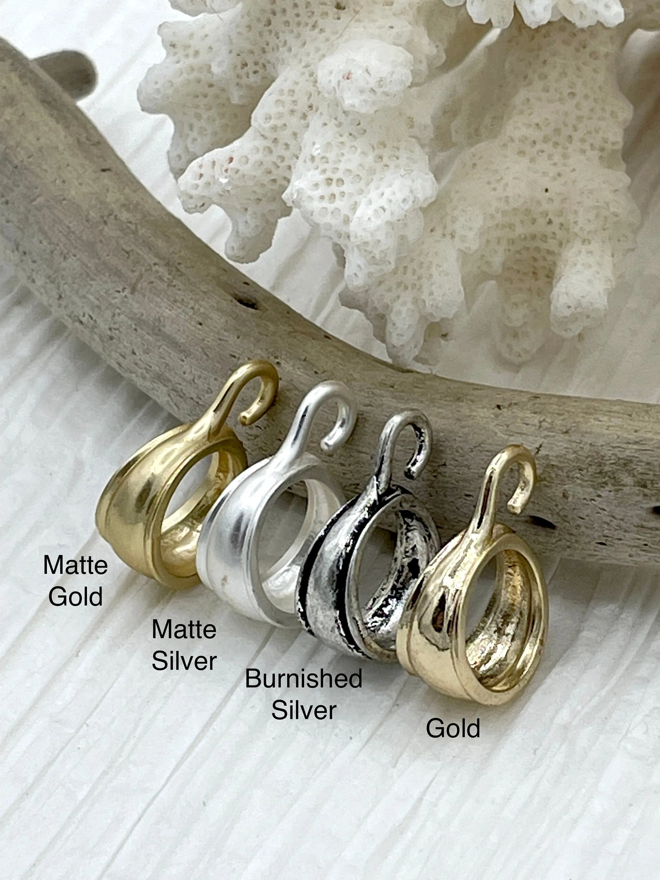Large Chunky Bail Fits 10mm or Smaller Bead or Chain 5 finishes, Charm Holder, Pendant Holder. Charm Enhancer, Charm Holder Fast Ship