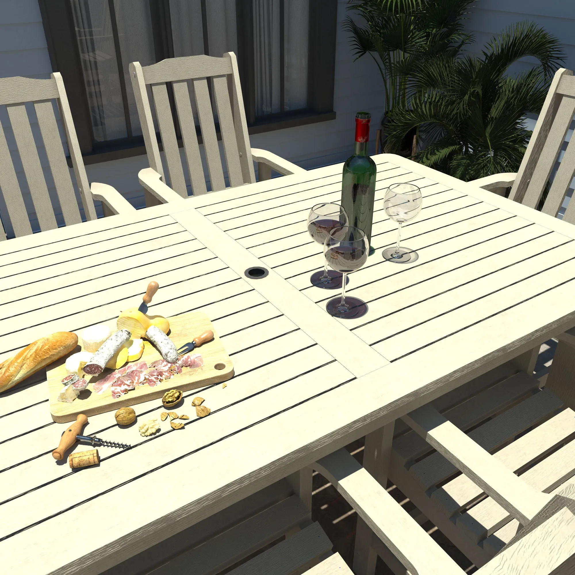 Lehigh 7pc Rectangular Outdoor Dining Set 42in x 72in - Counter Height