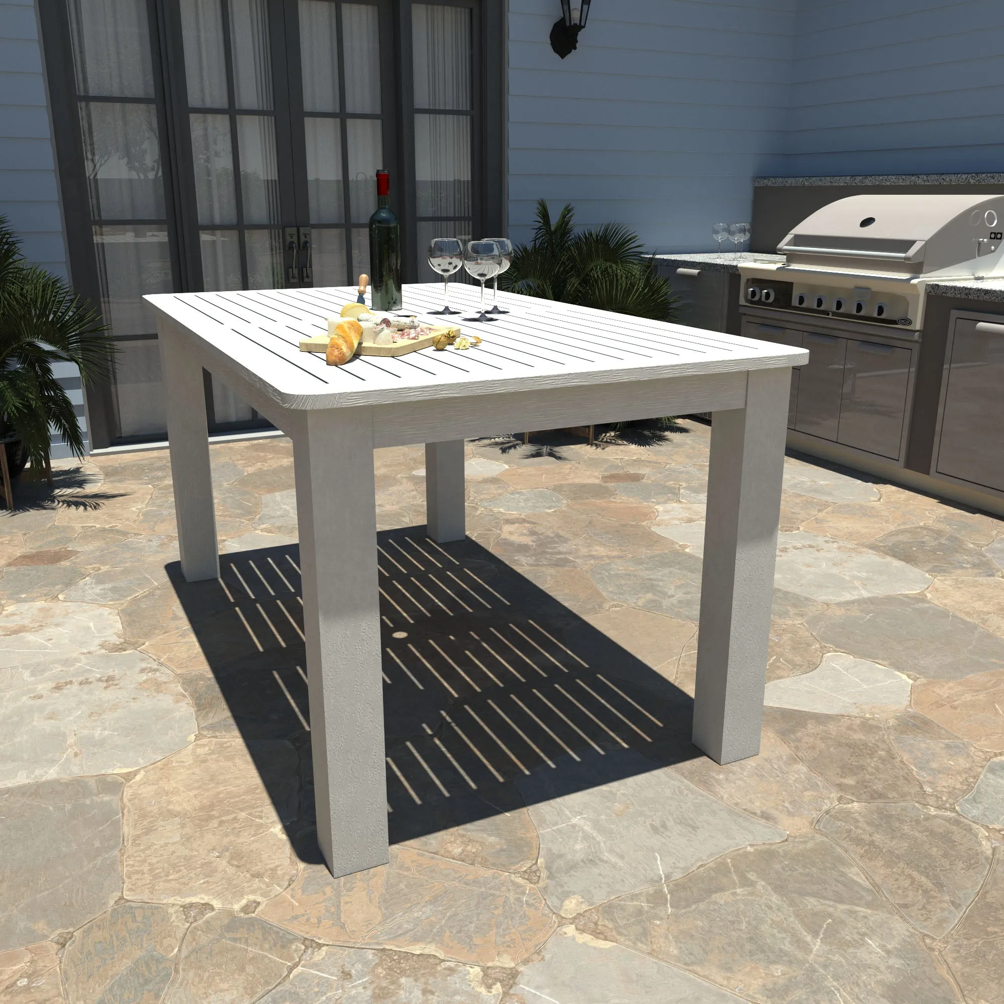 Lehigh 7pc Rectangular Outdoor Dining Set 42in x 72in - Counter Height