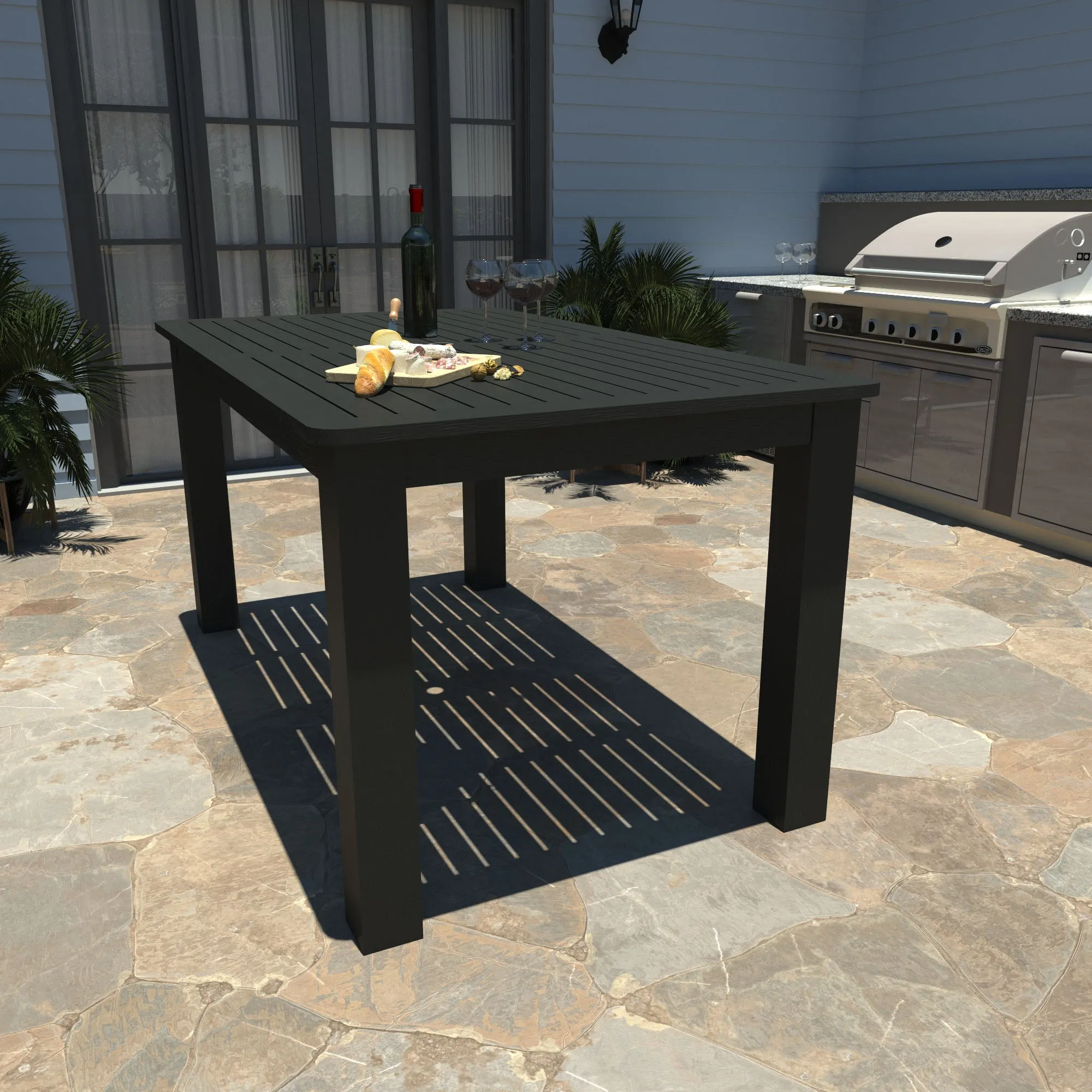 Lehigh 7pc Rectangular Outdoor Dining Set 42in x 72in - Counter Height