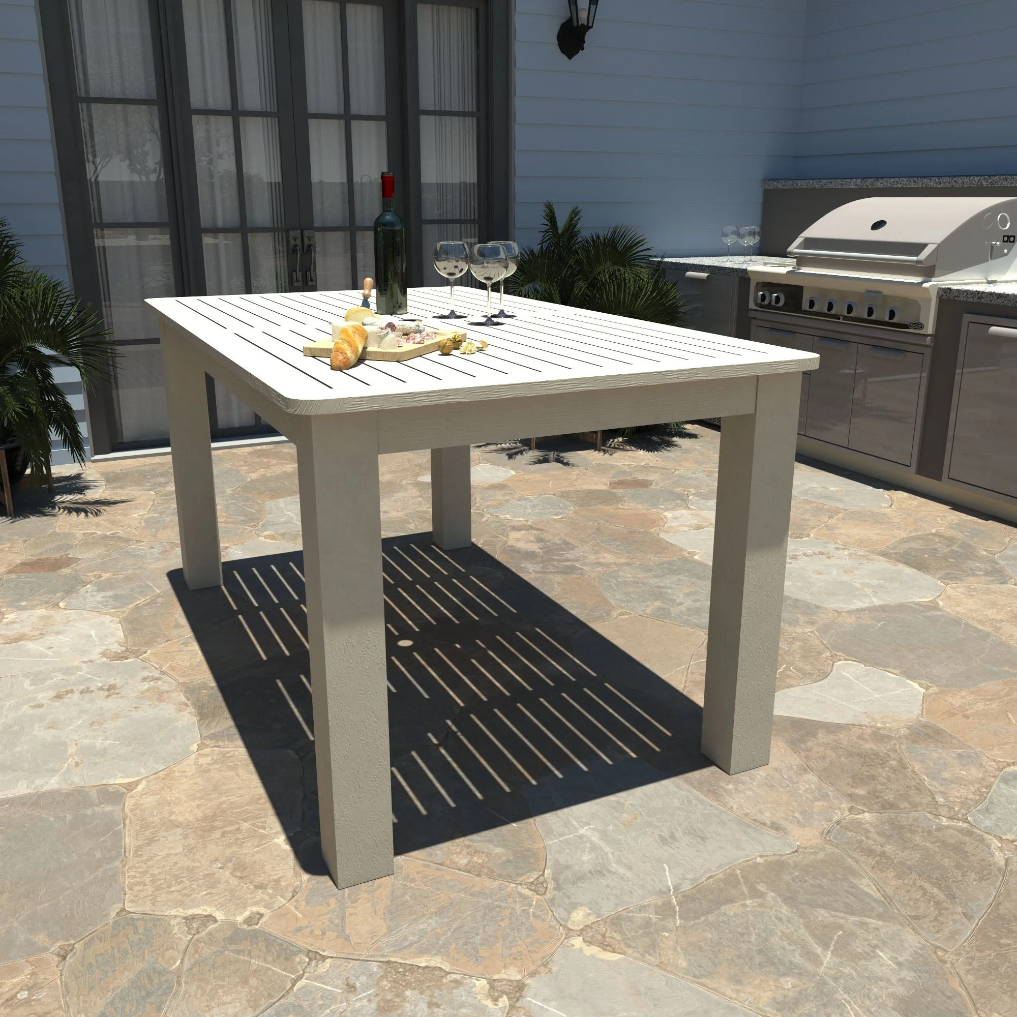 Lehigh 7pc Rectangular Outdoor Dining Set 42in x 72in - Counter Height