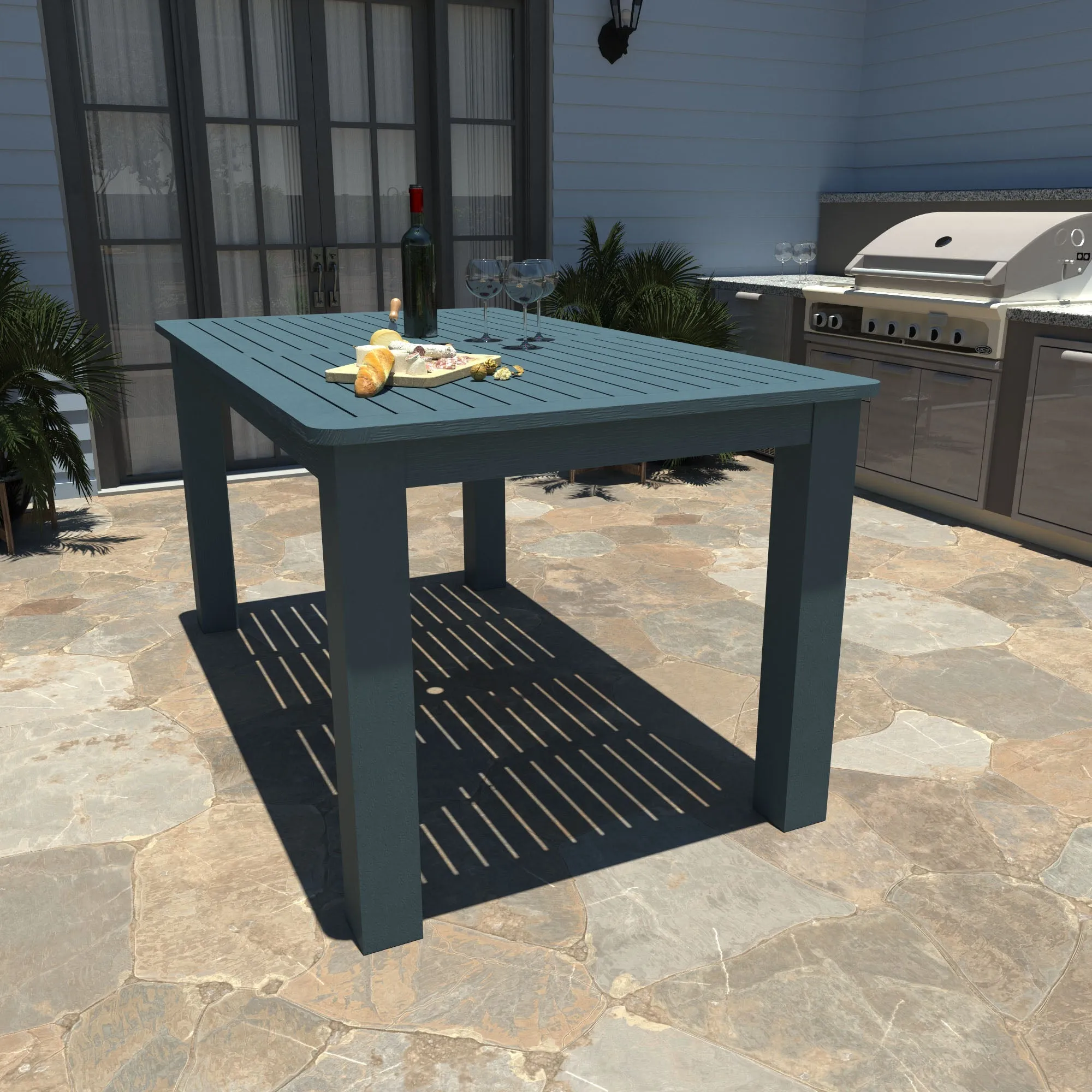 Lehigh 7pc Rectangular Outdoor Dining Set 42in x 72in - Counter Height