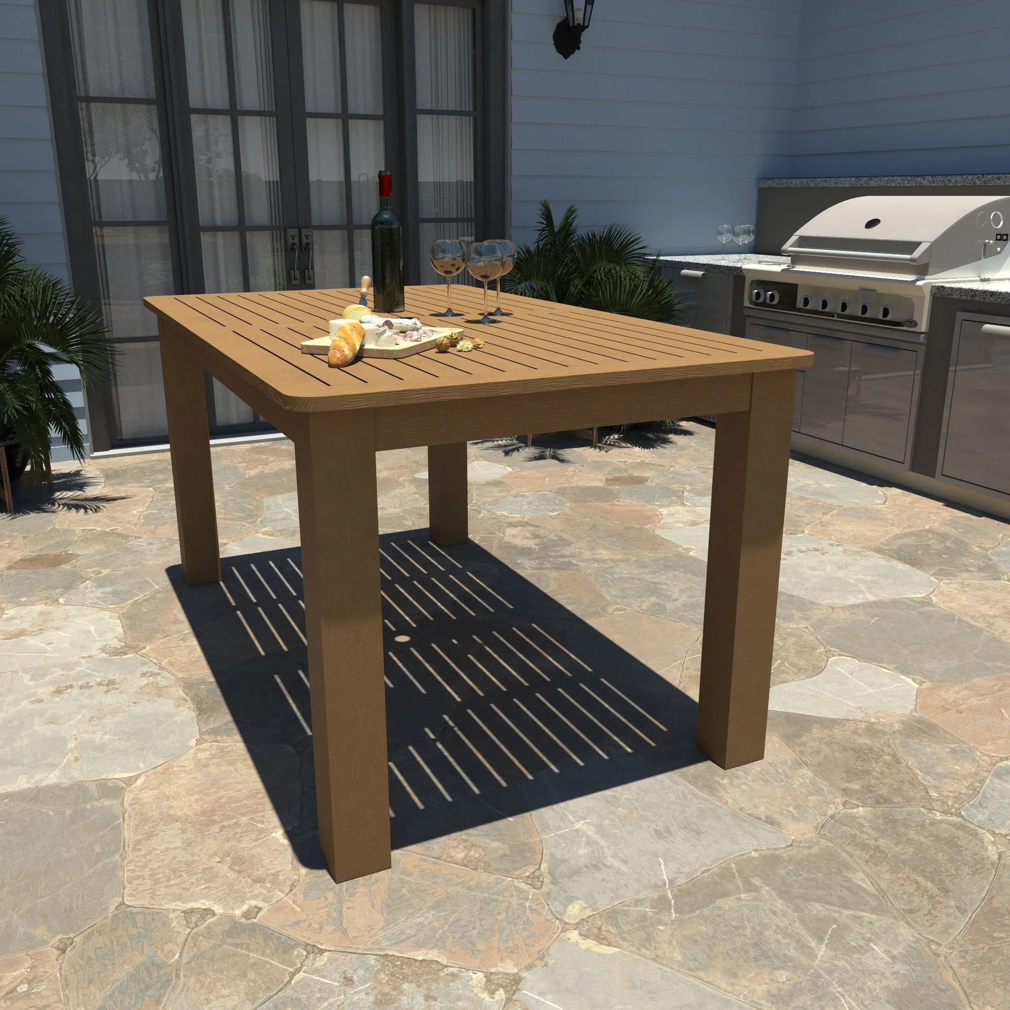 Lehigh 7pc Rectangular Outdoor Dining Set 42in x 72in - Counter Height