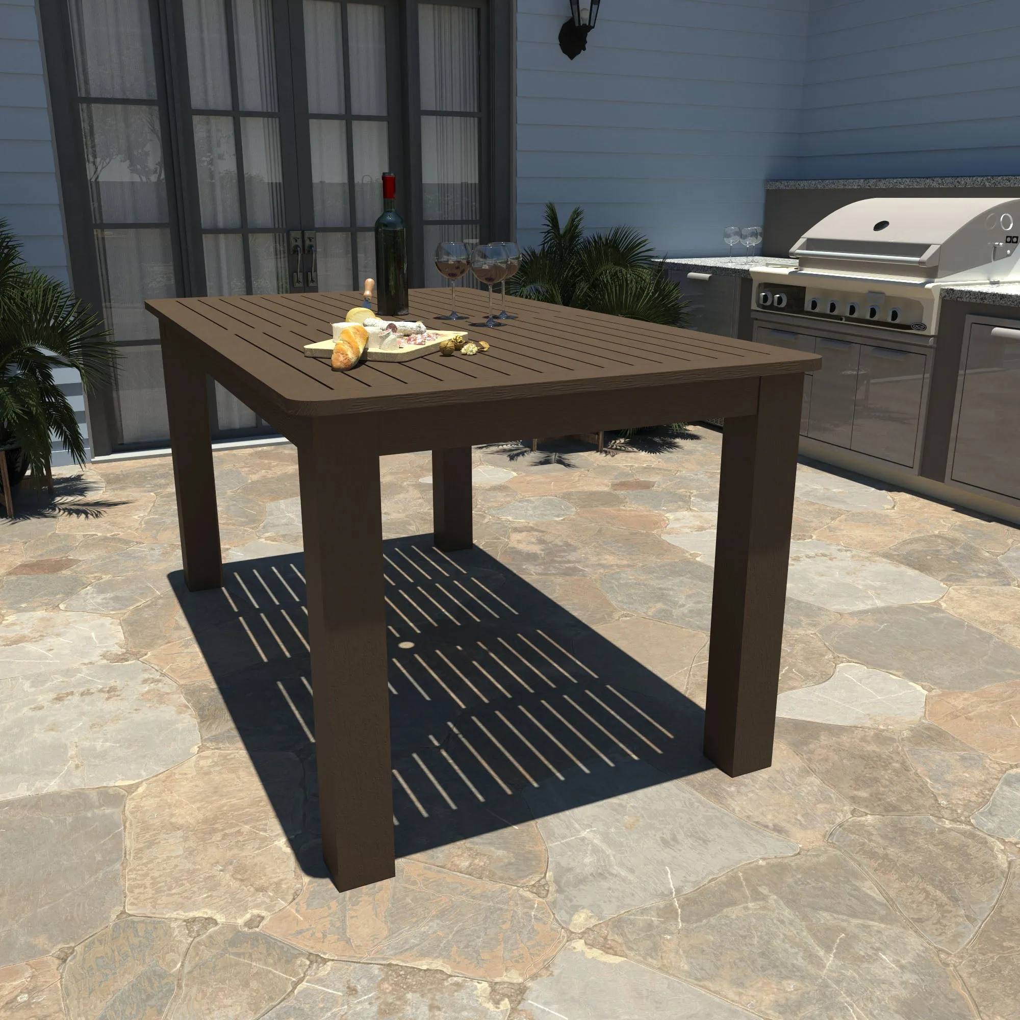 Lehigh 7pc Rectangular Outdoor Dining Set 42in x 72in - Counter Height