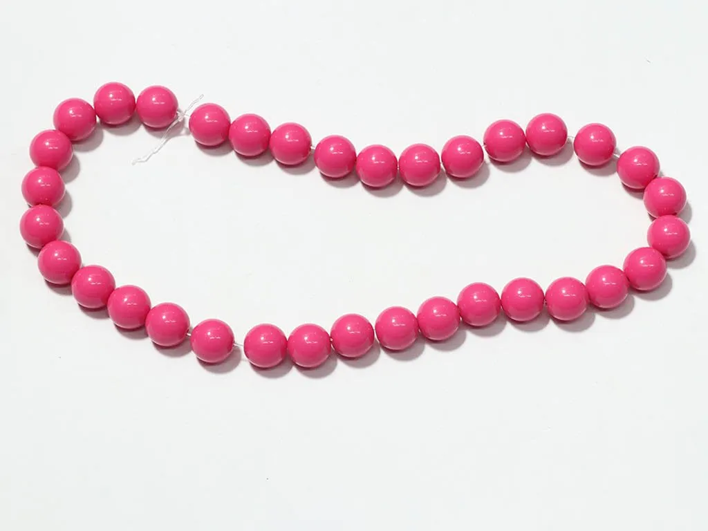 Magenta Pink Circular Plastic Beads - 12 mm