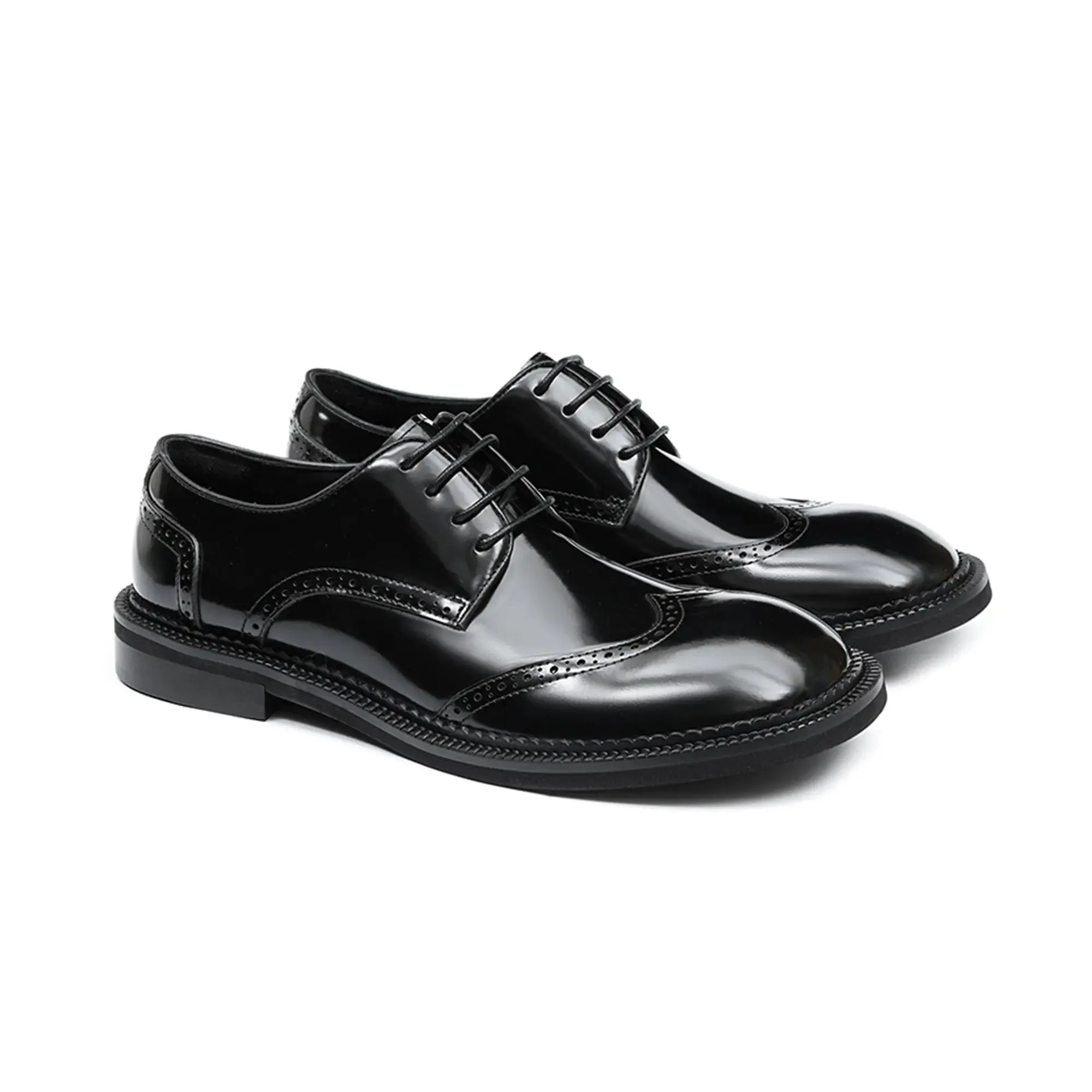 Men's Patent leather big toe shoes D23703