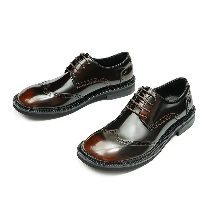 Men's Patent leather big toe shoes D23703
