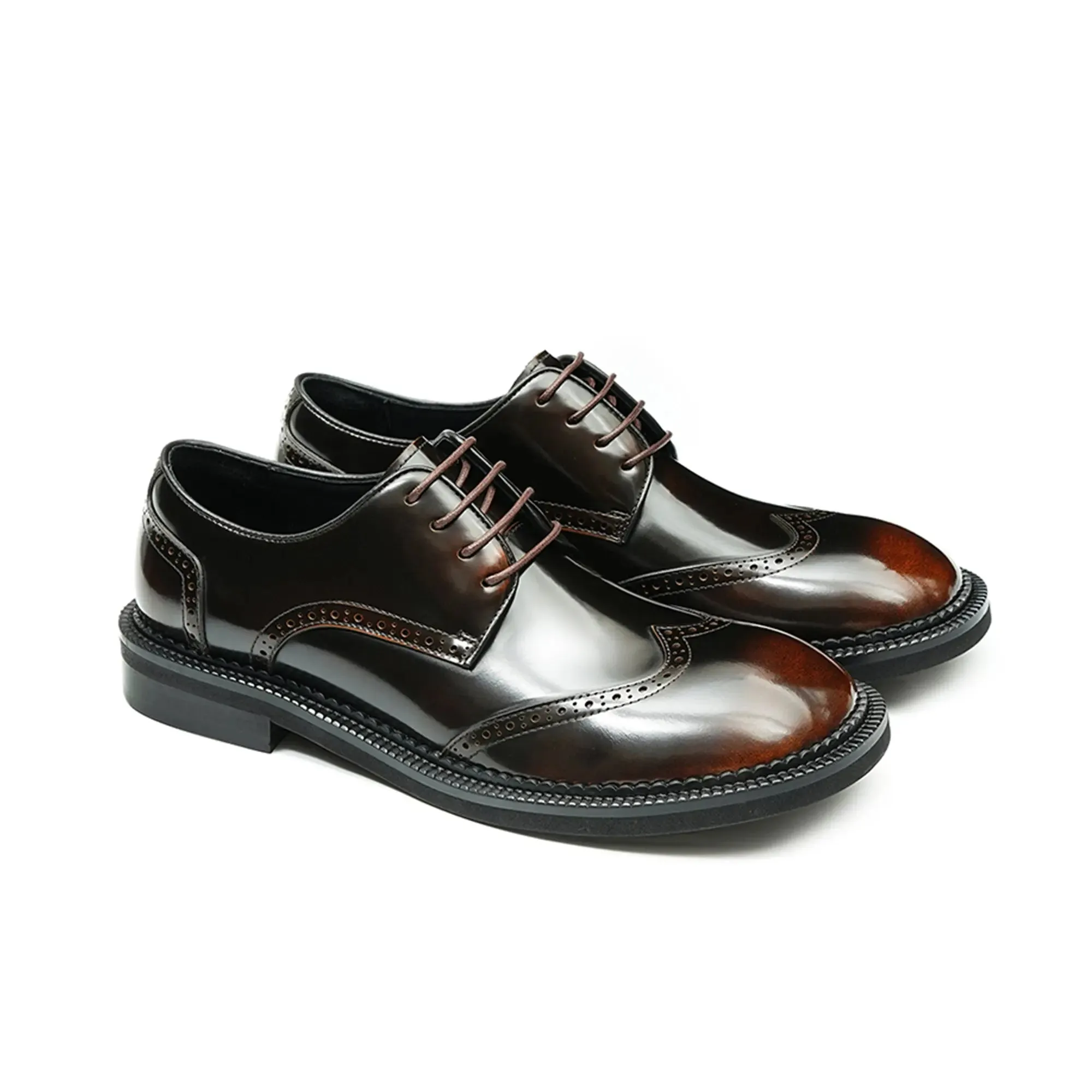 Men's Patent leather big toe shoes D23703