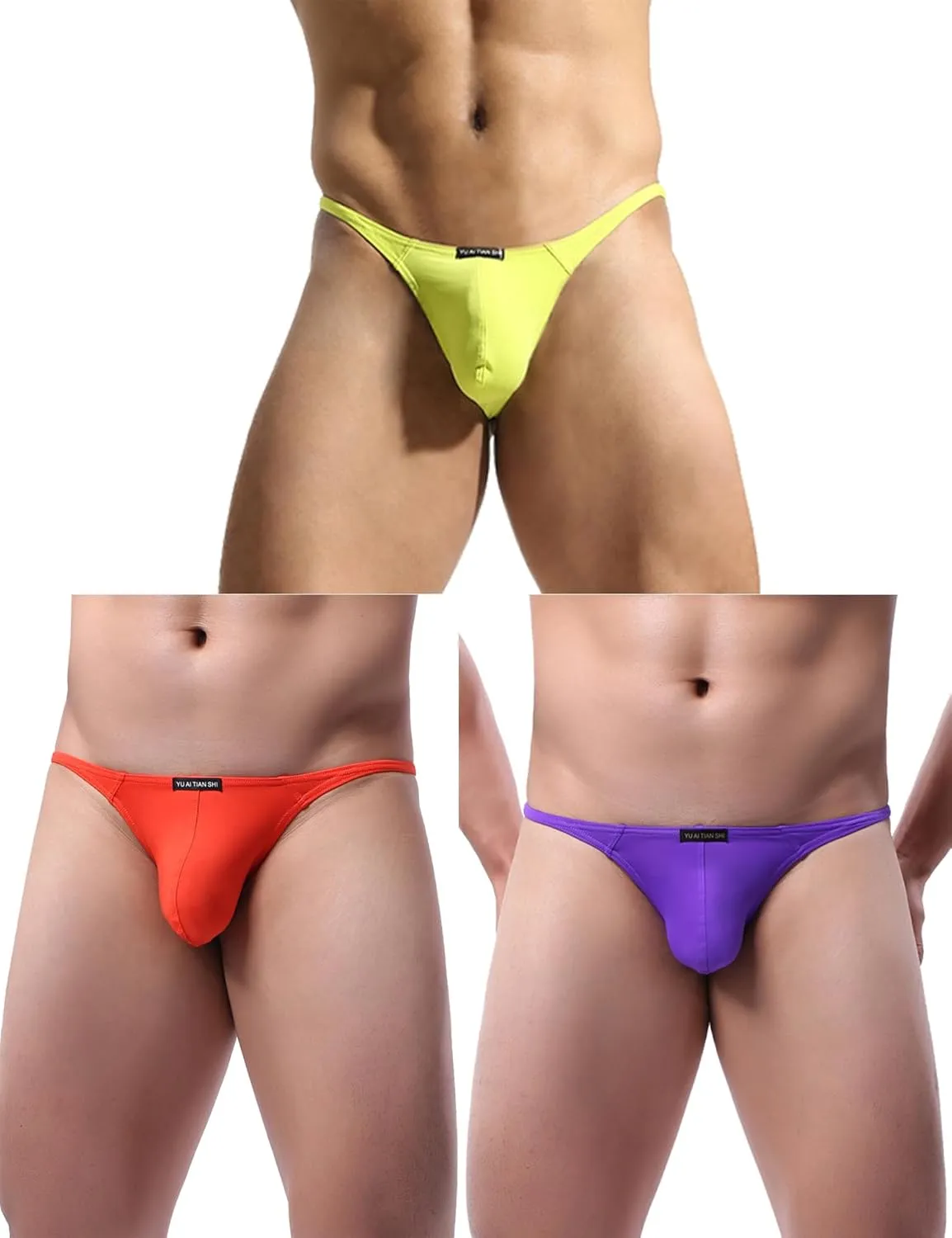 Mens T-Back Thongs Sexy Low Rise G-String Briefs Bulge Pouch Underwear