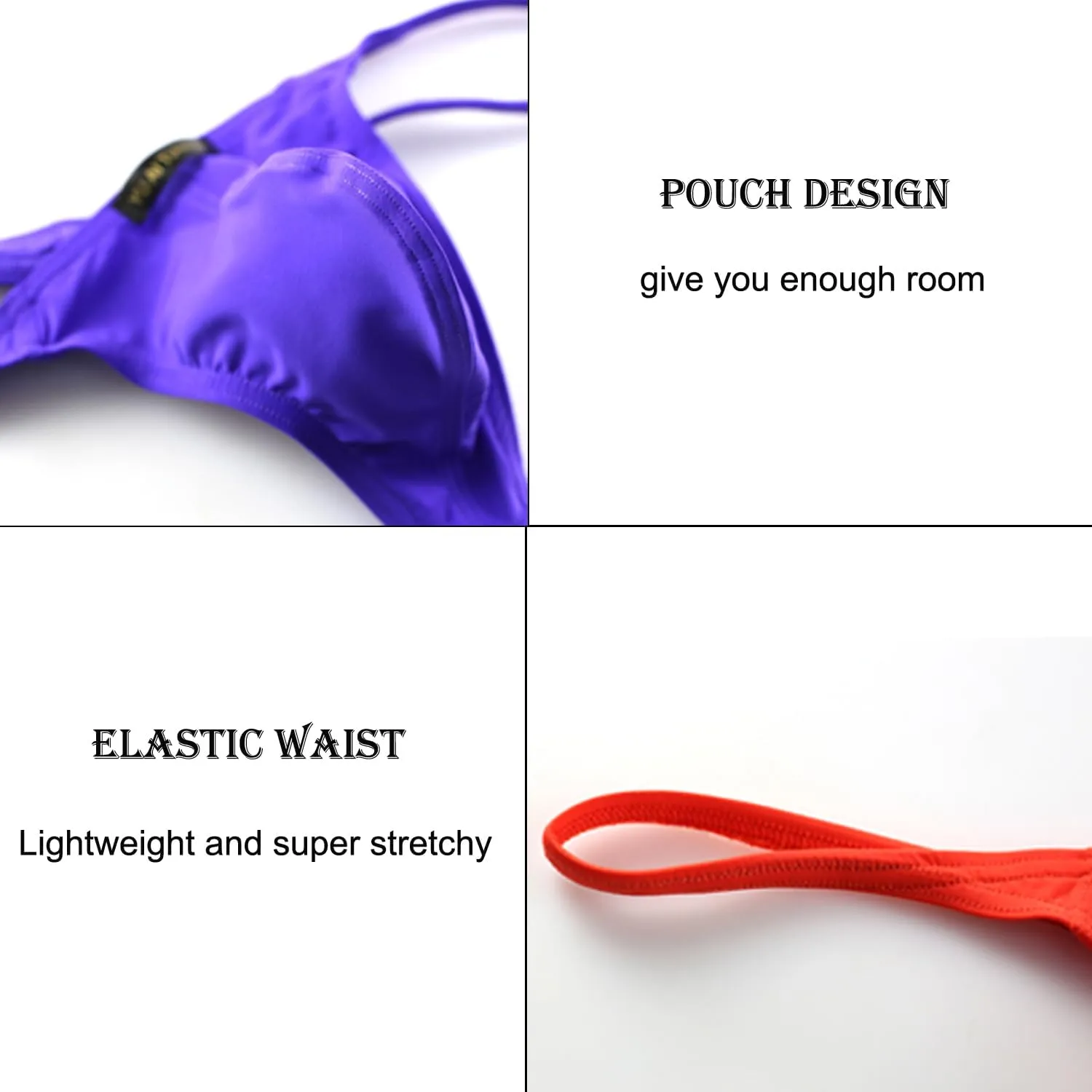 Mens T-Back Thongs Sexy Low Rise G-String Briefs Bulge Pouch Underwear