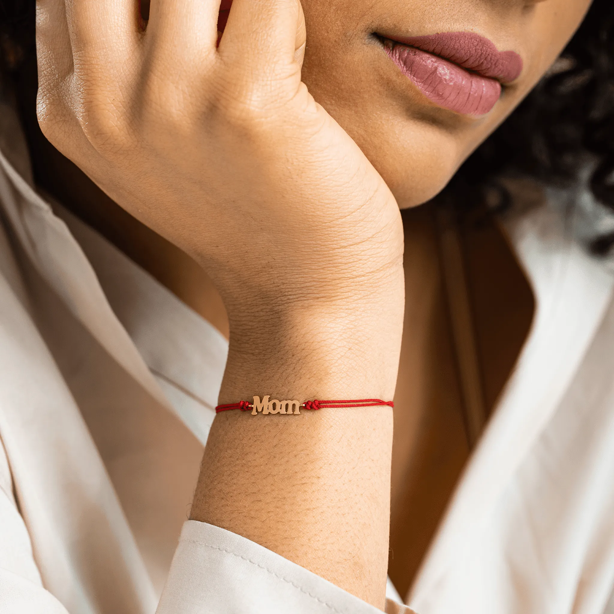 Mom String of Love - 14K Rose Gold