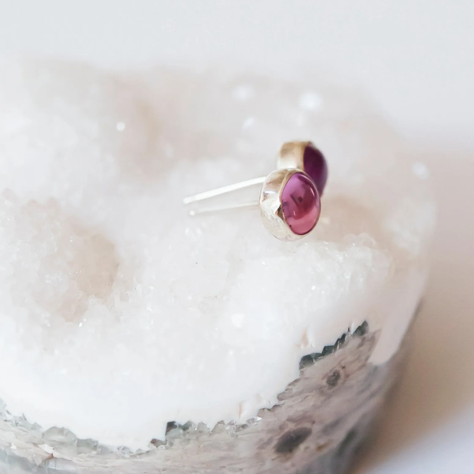 Natural Pink Tourmaline Post Earrings