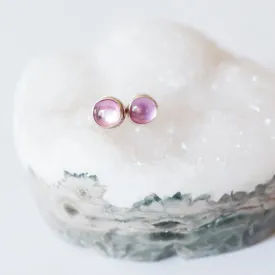 Natural Pink Tourmaline Post Earrings