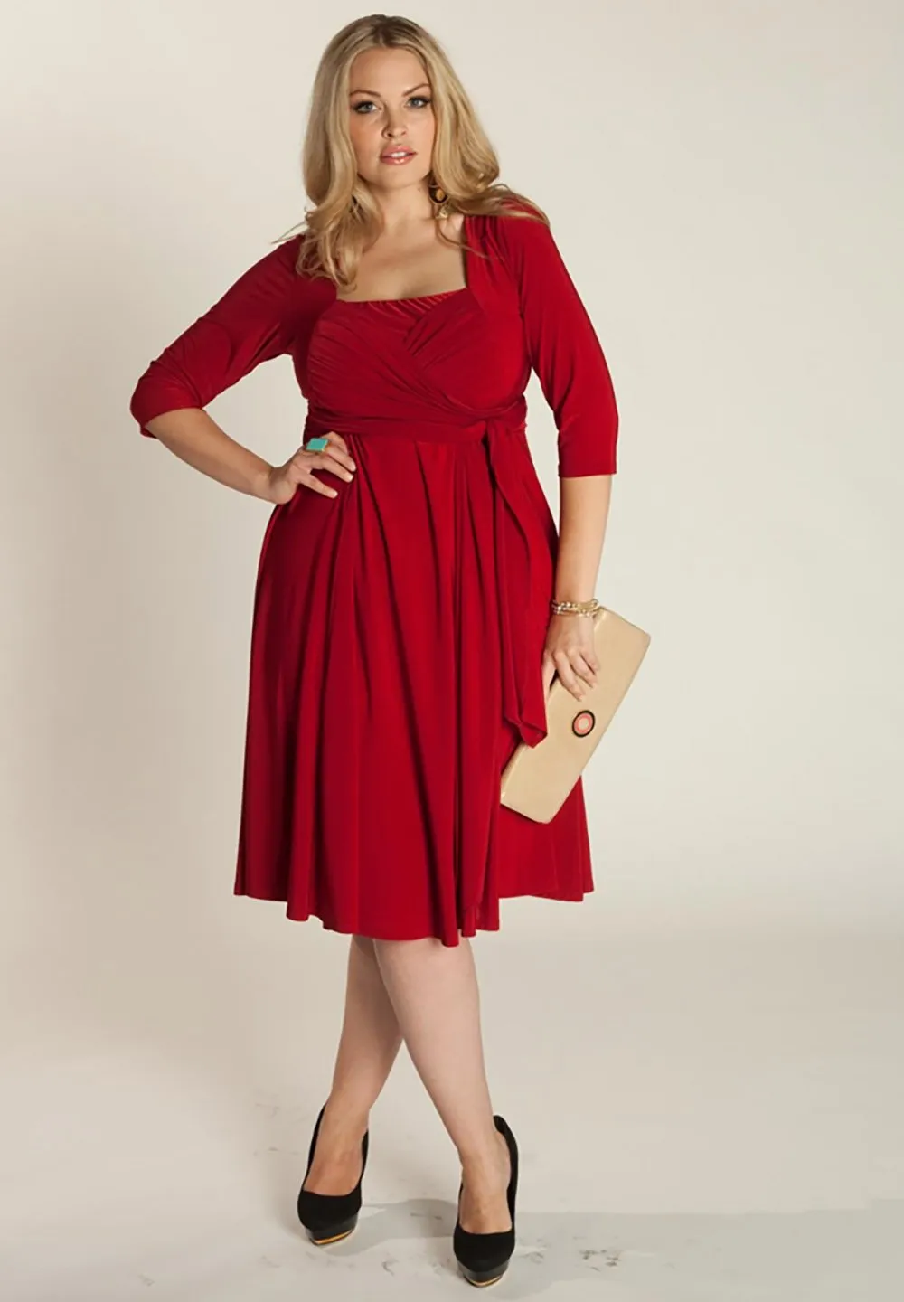 Nellie Wrap Dress In Scarlet (Made To Order)