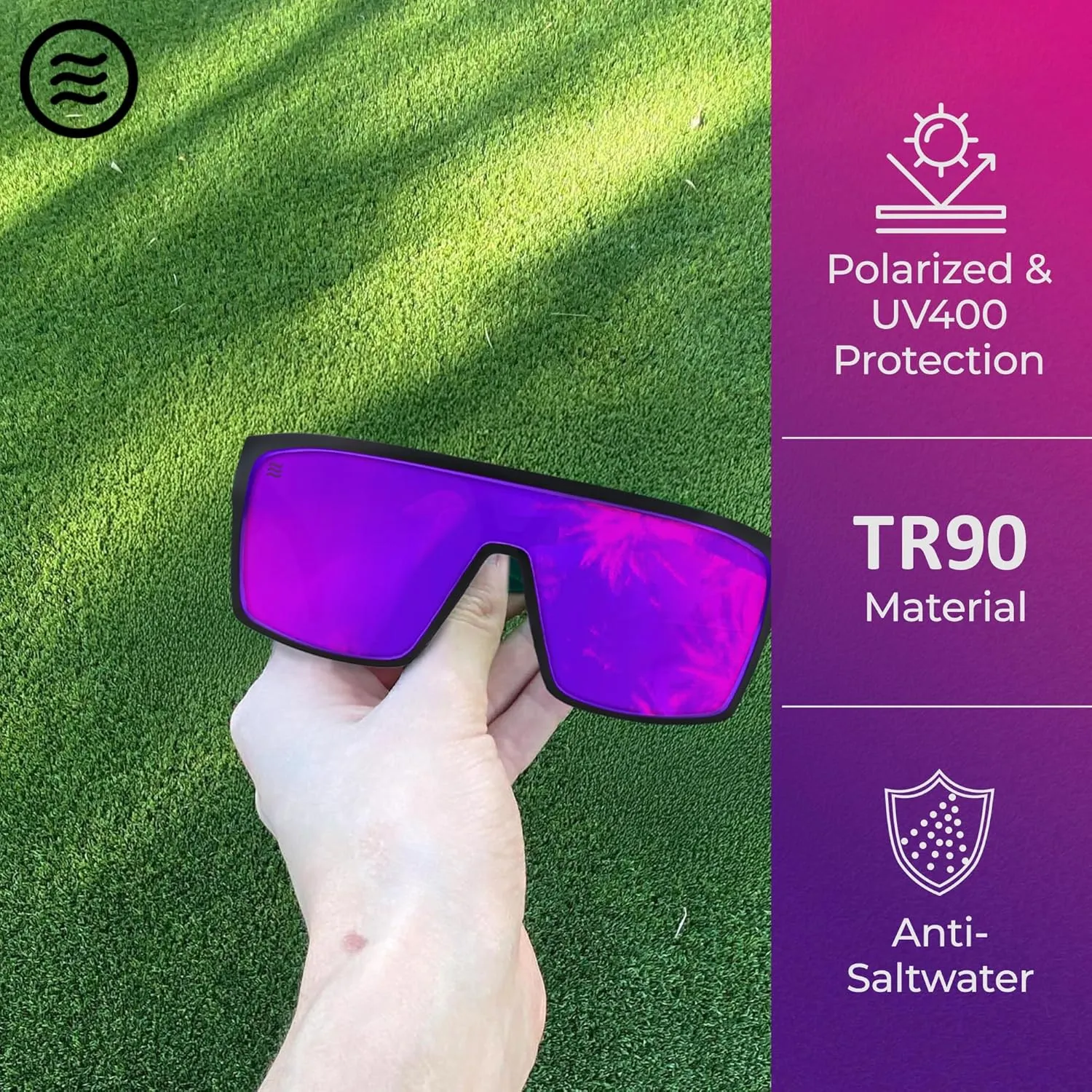 NEVEN Slater UV Frame Sunglasses For Men & Women - TR90 Oversized Polarized Sunglasses for Men - Coastal Sport Boxy Glasses