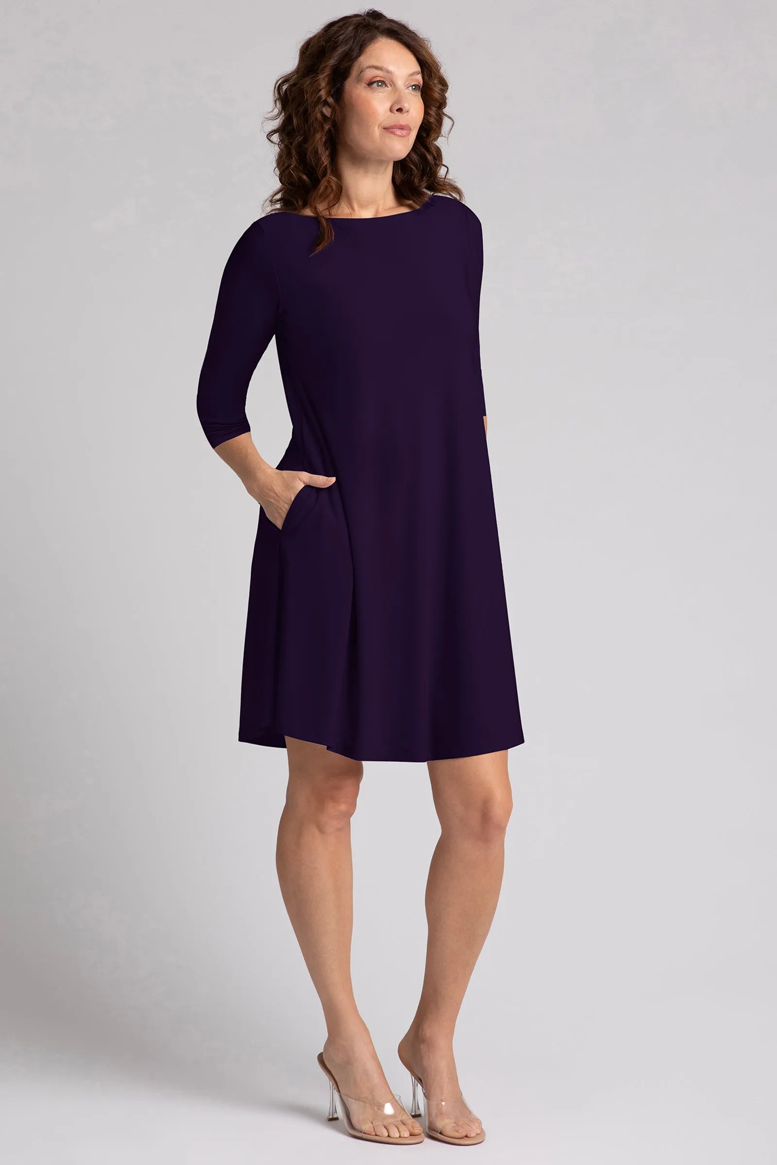 Nu Trapeze Dress | Blackberry