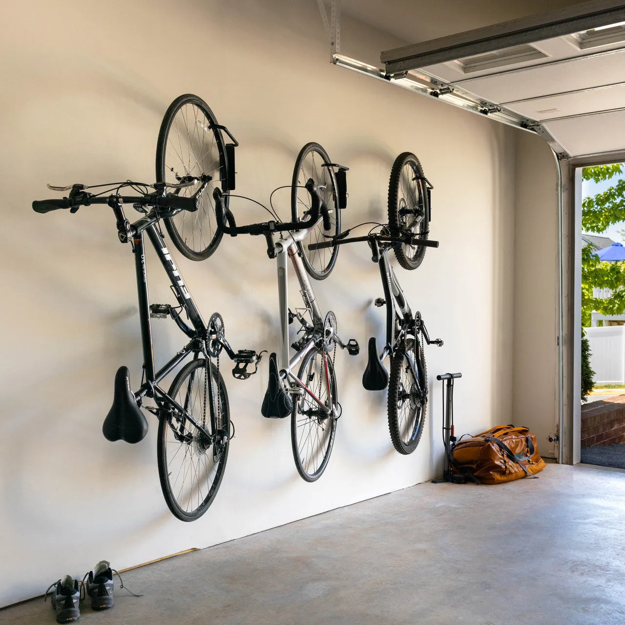 OUTLET | Swivel Mount Bike Storage Rack | 2 Bike Garage Wall Hooks | Deep Water