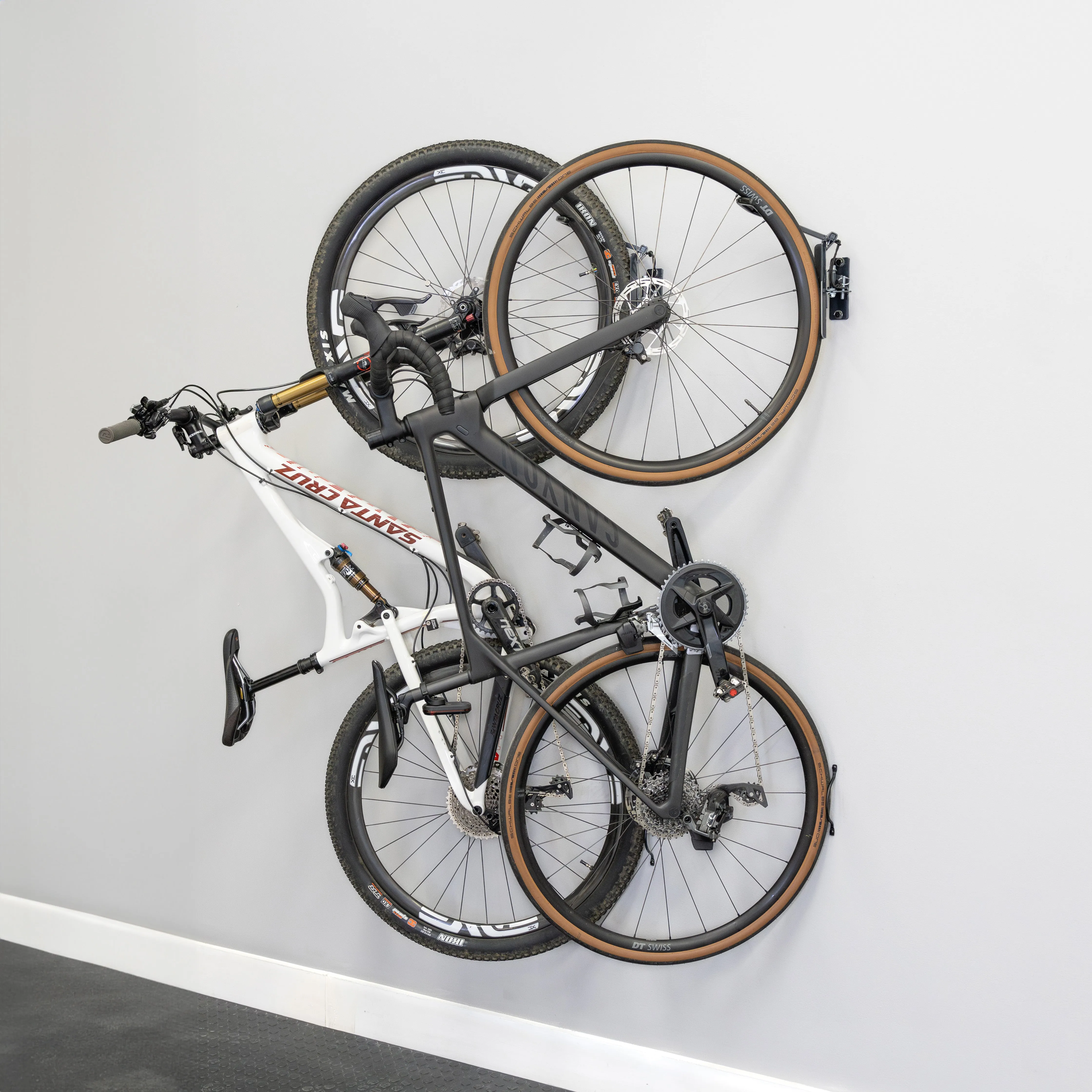 OUTLET | Swivel Mount Bike Storage Rack | 2 Bike Garage Wall Hooks | Deep Water