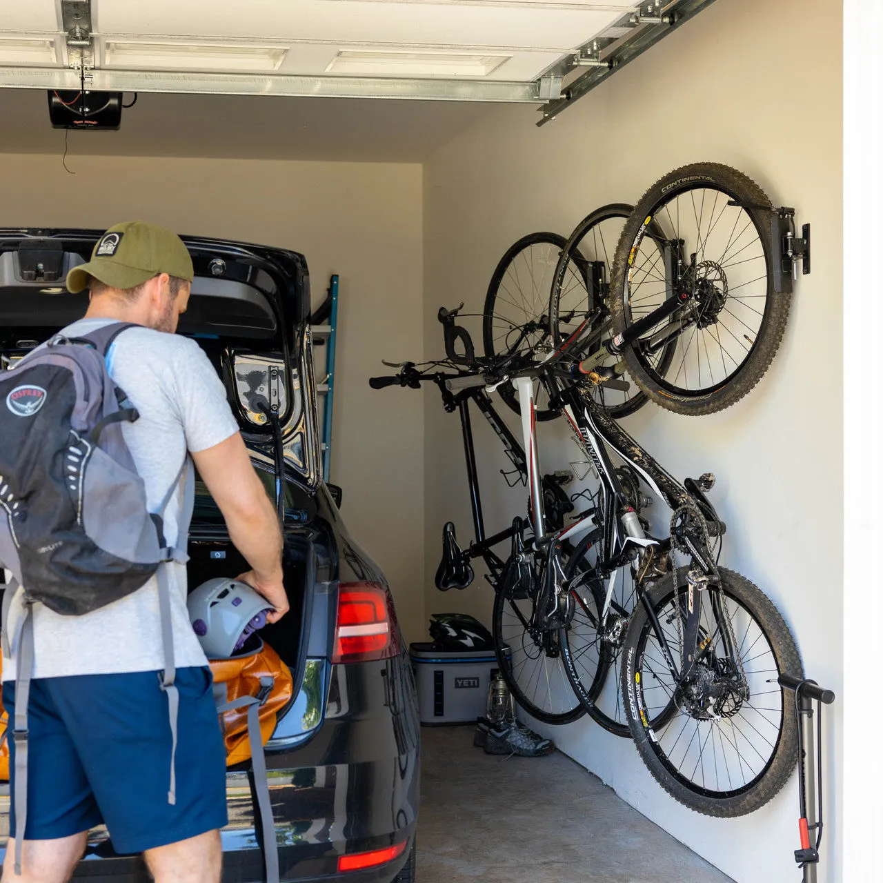 OUTLET | Swivel Mount Bike Storage Rack | 2 Bike Garage Wall Hooks | Deep Water