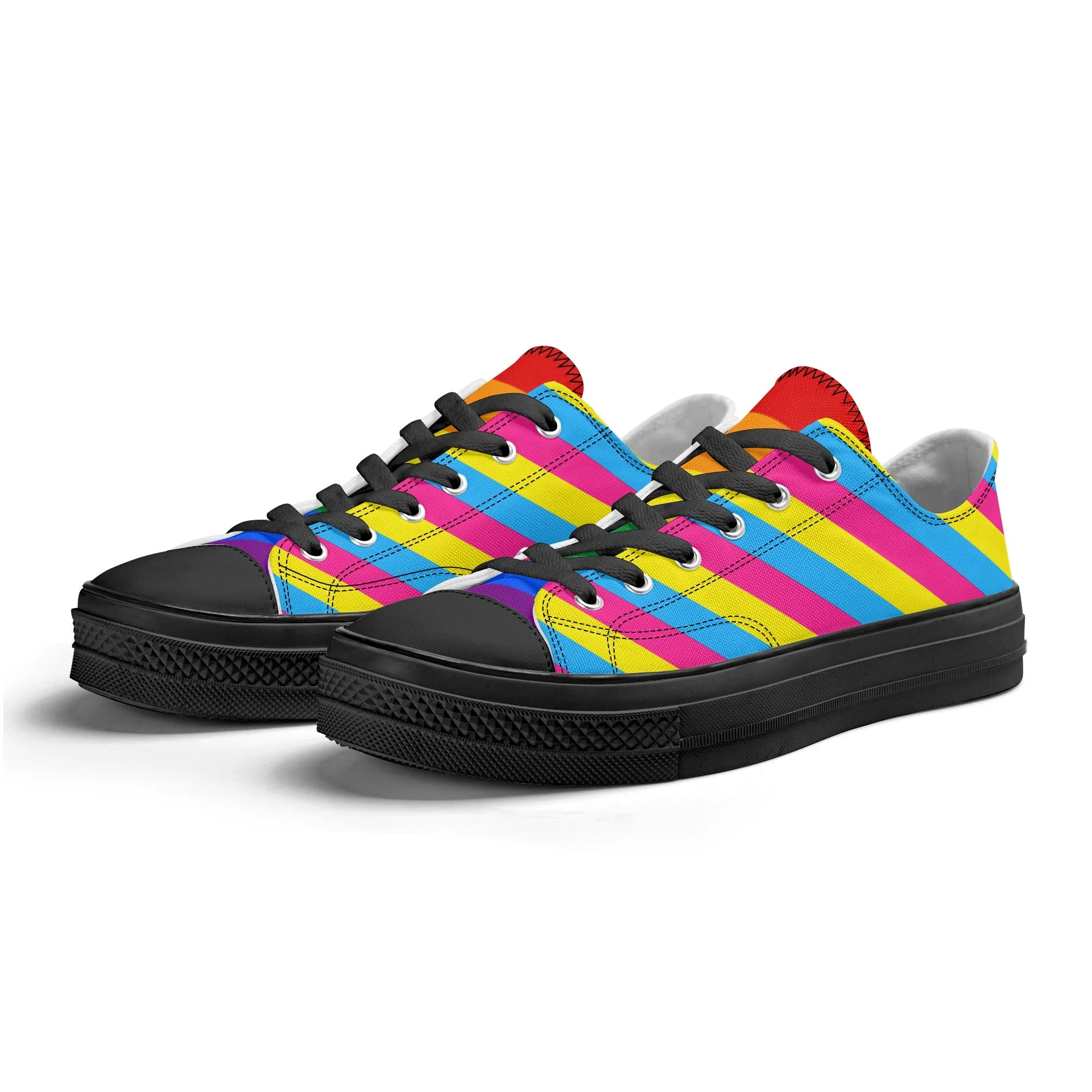 Pansexual Pride Collection - Mens Classic Low Top Canvas Shoes for the LGBTQIA  community