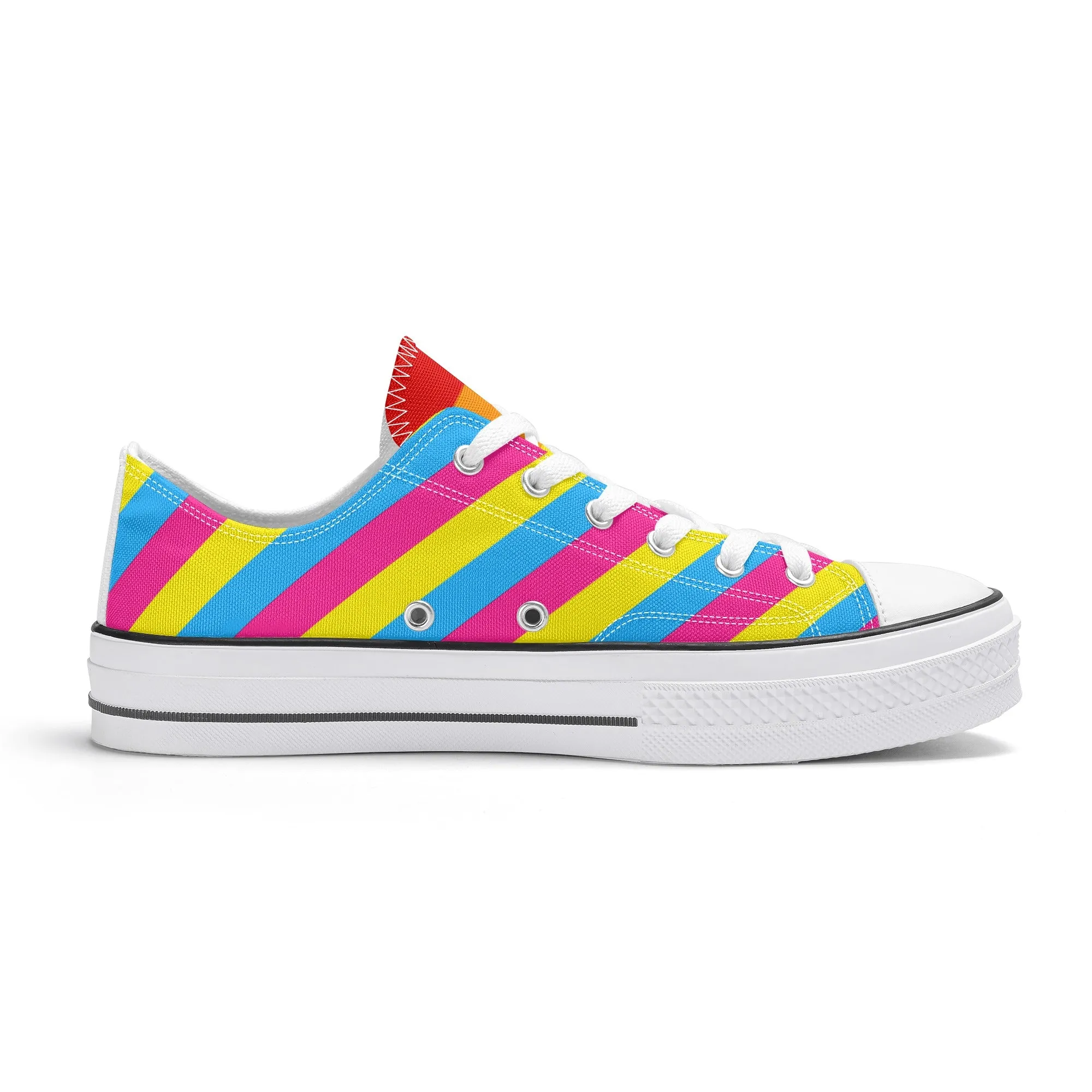 Pansexual Pride Collection - Mens Classic Low Top Canvas Shoes for the LGBTQIA  community
