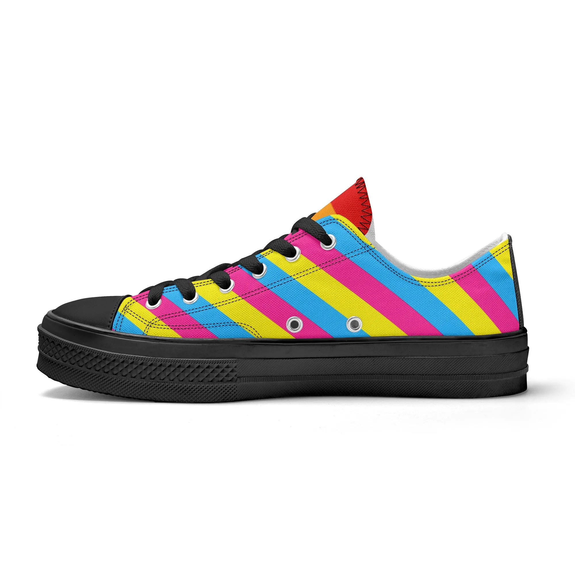 Pansexual Pride Collection - Mens Classic Low Top Canvas Shoes for the LGBTQIA  community