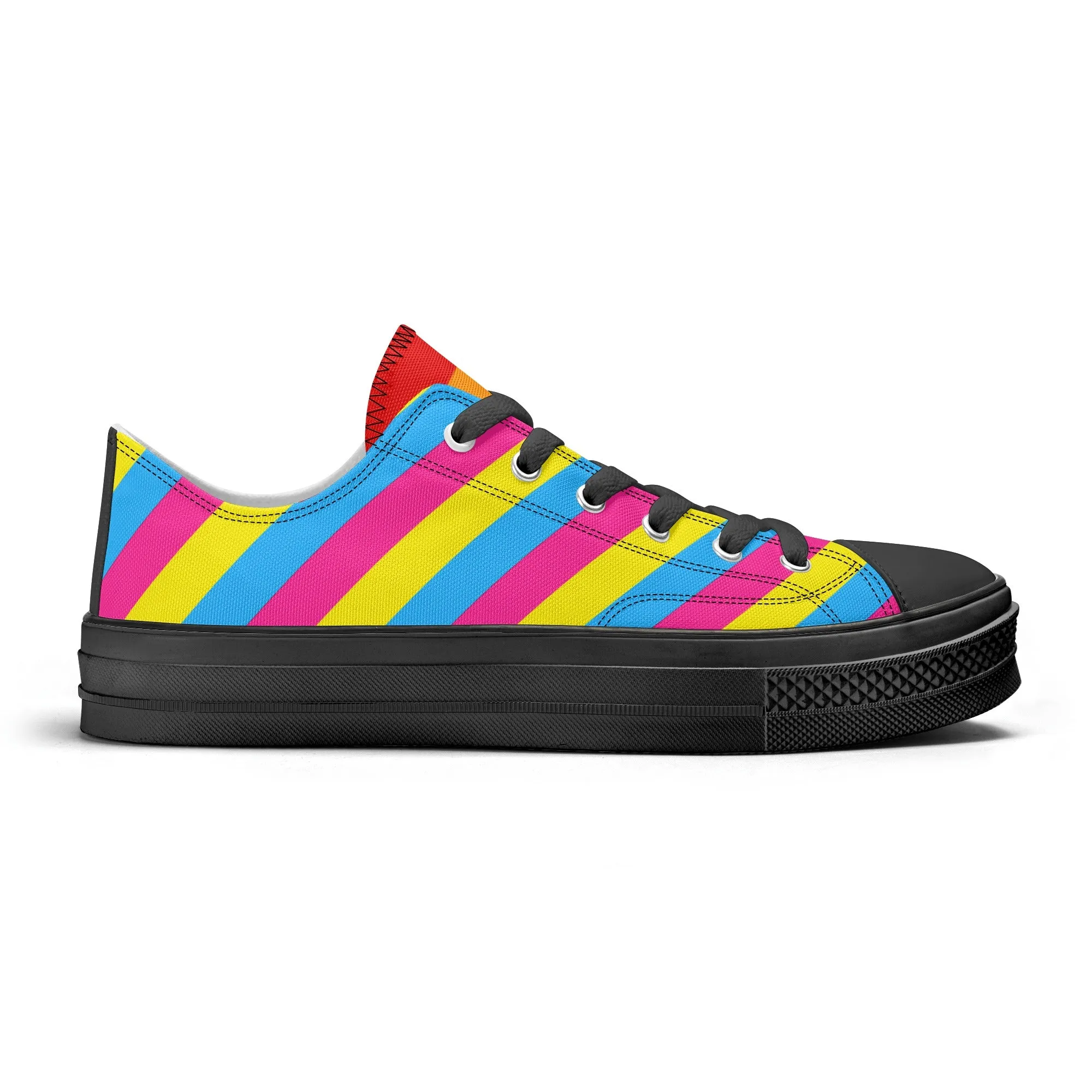 Pansexual Pride Collection - Mens Classic Low Top Canvas Shoes for the LGBTQIA  community